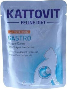 Купить влажные корма для кошек Kattovit: Kattovit Kattovit Gastro Indyk Ryż 85g, saszetka dla kotów cukrzyków i z nadwagą