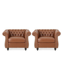 Noble House silverdale Traditional Chesterfield Club Chairs Set, 2 Piece