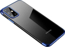 Hurtel Clear Color case żelowy pokrowiec etui z metaliczną ramką Samsung Galaxy A72 4G niebieski