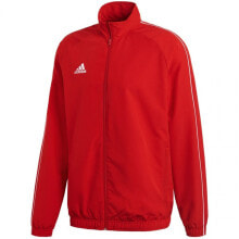 Мужские спортивные куртки Мужская куртка спортивная красная без капюшона Adidas CORE 18 PRESENTATION M CV3686 sweatshirt