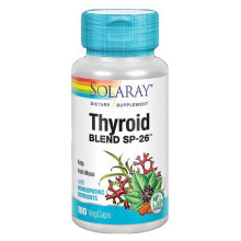 Витамины и БАДы для нормализации гормонального фона Solaray Thyroid Blend SP-26 Комплекс с мхом и ламинарией для поддержки щитовидной железы 100