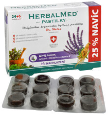 Витамины и БАДы для дыхательной системы Simply You HerbalMed Dr.Weiss Леденцы на травах с медом и витамином С от простуды 24 + 6 леденцов