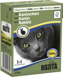 Влажные корма для кошек Влажный корм для кошек  	Bozita , кусочки с кроликом в соусе, 370 г