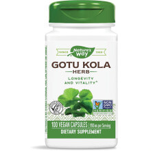 Витамины и БАДы для улучшения памяти и работы мозга Nature's Way Gotu Kola Herb Готу кола 950 мг 100 веганских капсул