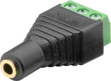 Комплектующие для телекоммуникационных шкафов и стоек goobay 76746 кабельный разъем/переходник 3-pin 3,5 мм Черный, Зеленый