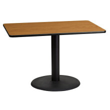 Flash Furniture 30'' X 45'' Rectangular Natural Laminate Table Top With 24'' Round Table Height Base