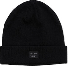 Мужская шапка черная трикотажная Jack & Jones Beanie iapka Beanie Noos Black