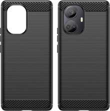 Hurtel Carbon Case etui do Realme 10 Pro+ elastyczny silikonowy karbonowy pokrowiec czarne