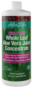 Алоэ вера Aloe Life Whole Leaf Aloe Vera Juice Concentrate Cherry Berry  Растительный экстракт из цельного листа алоэ вера со вкусом вишни   946 мл