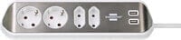 1153590420 - 2 m - 4 AC outlet(s) - Indoor - IP20 - Silver - White - 100 mm