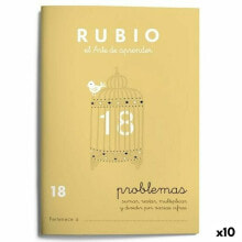 Купить школьные тетради, блокноты и дневники Rubio: Тетрадь по математике Rubio Nº 18 A5 испанский 20 Листьев (10 штук)