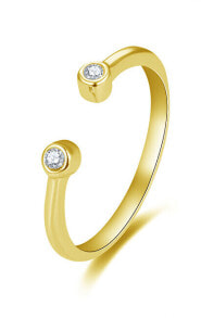 Женские кольца и перстни позолоченное открытое кольцо с цирконами AGG471-G