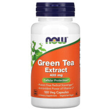 Антиоксиданты Now Foods, экстракт зеленого чая, 400 мг, 100 вегетарианских капсул