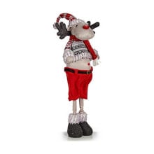Christmas Reindeer 15 x 63 x 22 cm Red Grey White Cream