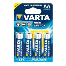 Батарейки и аккумуляторы для фото- и видеотехники щелочная батарейка Varta LR6 AA 1,5 V 2930 mAh High Energy (4 pcs) Синий