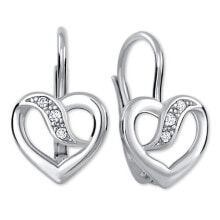 Ювелирные серьги White gold earrings with crystals in love 239 001 00910 07