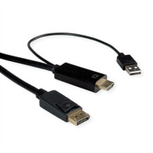 Компьютерные разъемы и переходники ROTRONIC-SECOMP UltraHD HDMI nach DP Kabel -> v1.2 ST/ST 2m - Cable - Digital/Display/Video