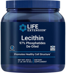 Витамины и БАДы для нормализации гормонального фона Life Extension Lecithin Порошок лецитина 97% обезжиренных фосфатидов 454 г