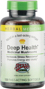 Грибы herbs Etc. Deep Health Medicinal Mushrooms Грибной комплекс для укрепления иммунитета и стрессоустойчивости 120 гелевых капсул