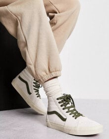 Купить женская обувь Vans: Vans SK8-Hi trainers in off white with vintage pop