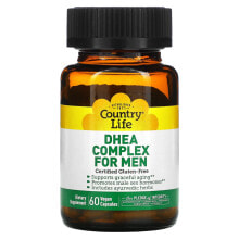 Витамины и БАДы для мужчин Country Life, DHEA Complex for Men, 60 Vegan Capsules
