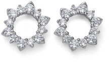 Ювелирные серьги silver earrings with crystals Sunly 62084