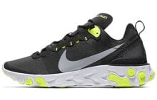 Nike React Element 55 Black Volt 减震 低帮 跑步鞋 男款 黑荧光黄 / Кроссовки Nike React Element 55 Black Volt BQ6166-001