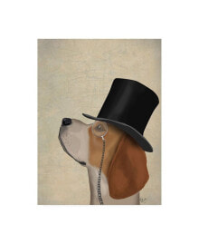 Trademark Global fab Funky Beagle, Formal Hound and Hat Canvas Art - 15.5