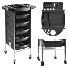 Mobile hairdressing trolley on wheels with PHYSA 5 drawers