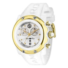 Женские наручные часы женские часы аналоговые прорезиненный белый браслет Glam Rock