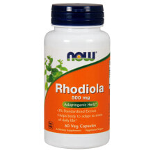 Спортивные энергетики nOW Rhodiola Родиола 500 мг 60 растительных капсул