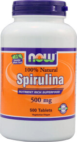 Водоросли NOW Spirulina Сертифицированная органическая спирулина 500 мг 500 таблеток