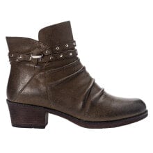 Купить коричневые женские высокие ботинки Propet: Propet Roxie Zippered Pull On Round Toe Booties Womens Brown Casual Boots WFX135