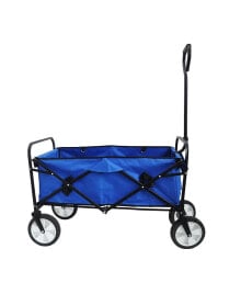 Simplie Fun folding Wagon Garden Shopping Beach Cart (Blue)