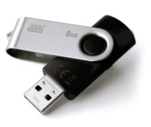 Goodram UTS2 USB флеш накопитель 8 GB USB тип-A 2.0 Черный, Серебристый UTS2-0080K0R11