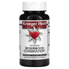 Растительные экстракты и настойки Kroeger Herb Co, The Original Wormwood Combination, 100 Vegetarian Capsules