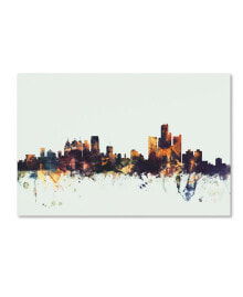 Trademark Global michael Tompsett 'Detroit Michigan Skyline' Canvas Art - 30