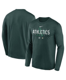 Nike men's Green Oakland Athletics Authentic Collection Team Logo Legend Performance Long Sleeve T-shirt