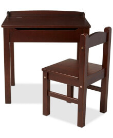 Wooden Lift-Top Desk & Chair - Espresso