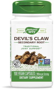 Суперфуды Nature's Way Devil's Claw Органический порошок травы коготь дьявола  960 мг 100 растительных капсул