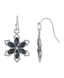 Серьги 2028 Silver-Tone Crystal Flower купить в аутлете