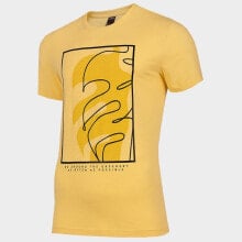 Мужские спортивные футболки мужская спортивная футболка желтая с принтом T-shirt Outhorn M HOL22-TSM623 72S