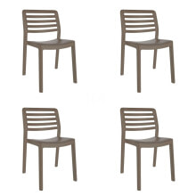 Garden chair Garbar Wind Brown Chocolate polypropylene 50 x 78 x 54 cm 50 x 54 x 78 cm 4 Units (4 Pieces)