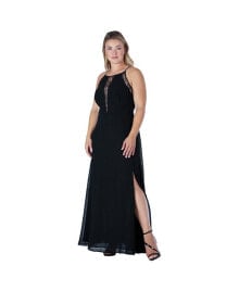 Standards & Practices women's Plus Size Lace Detailed Sleeveless Maxi Dress