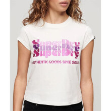 SUPERDRY Retro Glitter Logo Cap Short Sleeve T-Shirt