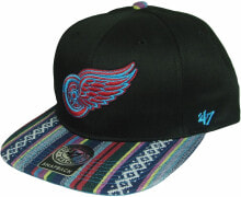 Мужская бейсболка черная с логотипом Unbekannte Detroit Red Wings NHL Snapback Cap The Dude '47 Brand