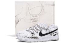 【定制球鞋】 Nike Dunk Low 礼盒 熊猫 水墨 解构 高街 低帮 板鞋 GS 灰色 / Кроссовки Nike Dunk Low DH9765-102