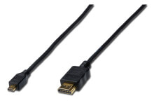 ASSMANN Electronic HDMI 1.4 1m HDMI кабель HDMI Тип D (Микро) HDMI Тип A (Стандарт) Черный AK-330115-010-S