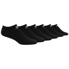 Adidas Originals Trefoil Cushioned 6-Pack No-Show Men's Socks Black-White ci8724 купить в аутлете