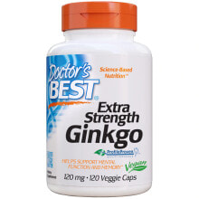 Гинкго Билоба Doctors Best Extra Strength Ginkgo Экстракт листьев гинкго билоба 120 мг 120 растительных капсул